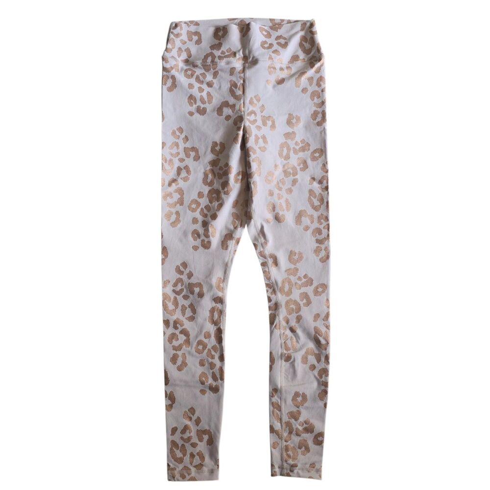 Spiritual Gangster Lux Cheetah Rose Gold Print Leggings Women’s Size M Gym Yoga